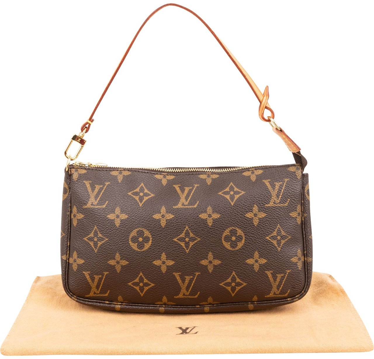 Louis Vuitton Monogram Canvas Pochette Accessoires Handbag Bruin