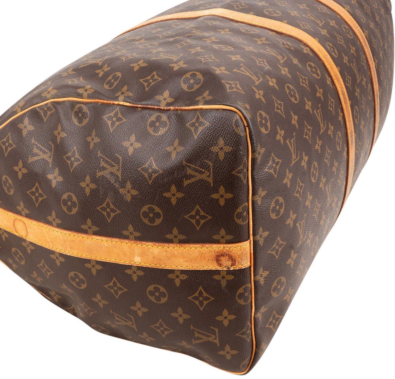 Louis Vuitton Monogram Canvas Keepall 60 Bandoulière Travel Bag Bruin