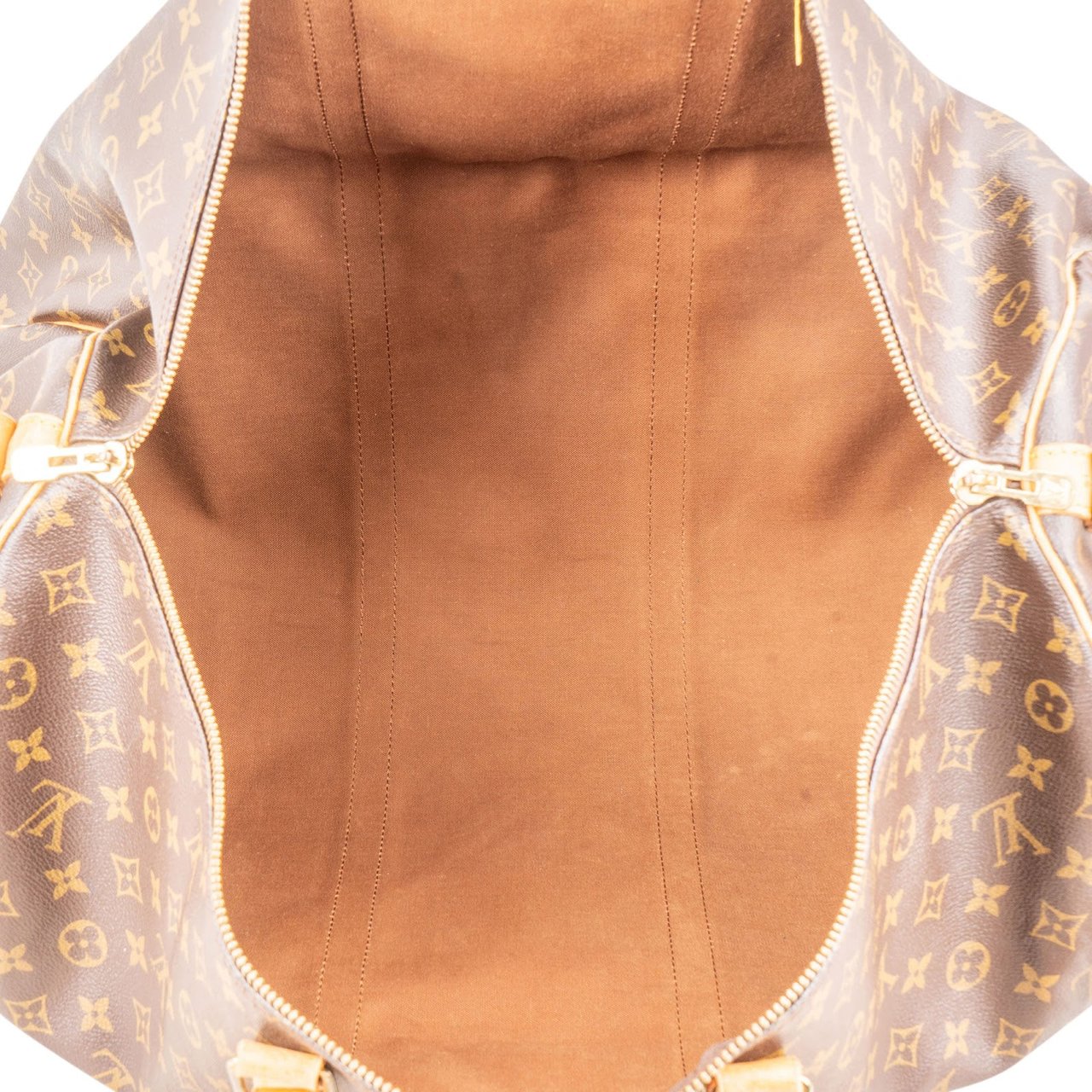 Louis Vuitton Monogram Canvas Keepall 60 Bandoulière Travel Bag Bruin