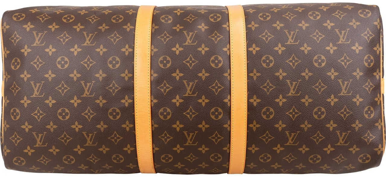 Louis Vuitton Monogram Canvas Keepall 60 Bandoulière Travel Bag Bruin