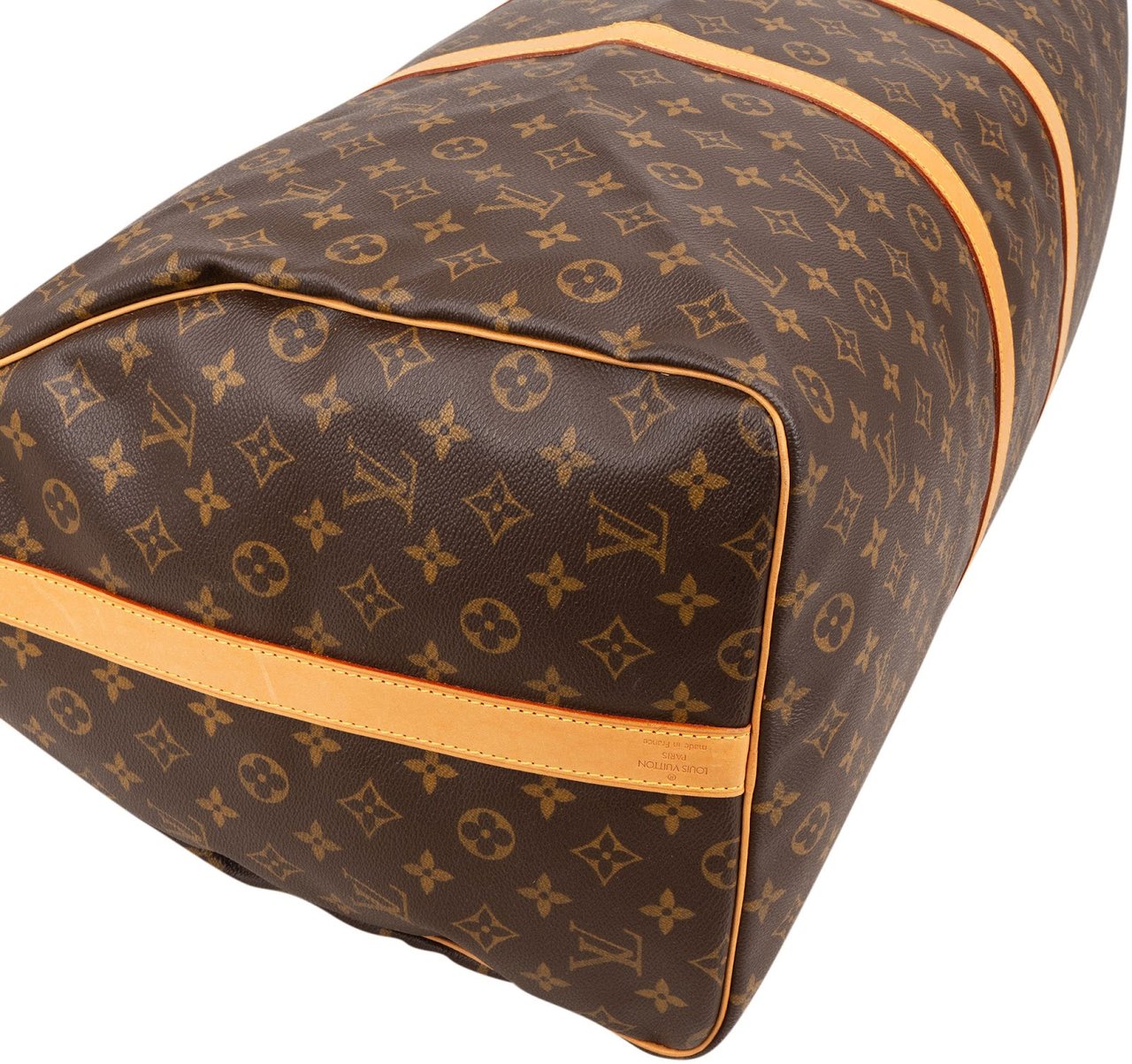Louis Vuitton Monogram Canvas Keepall 60 Bandoulière Travel Bag Bruin