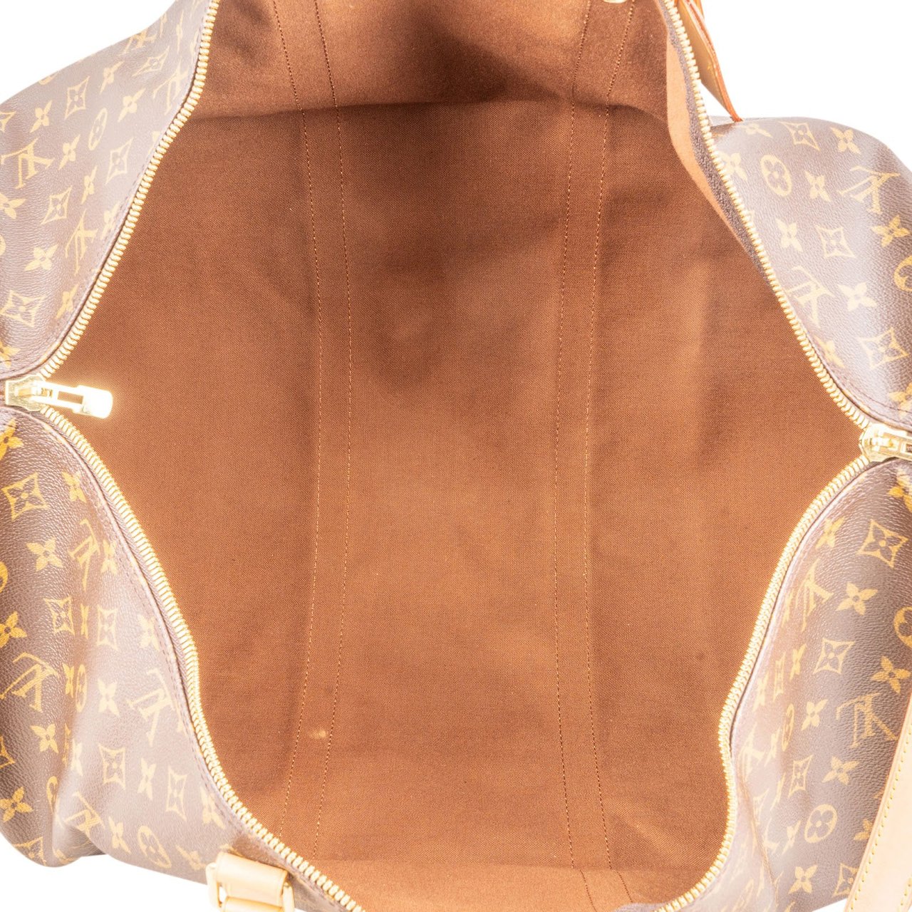Louis Vuitton Monogram Canvas Keepall 60 Bandoulière Travel Bag Bruin