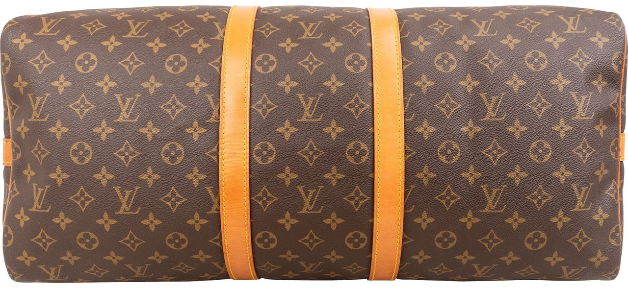 Louis Vuitton Monogram Canvas Keepall 55 Bandoulière Travel Bag Bruin