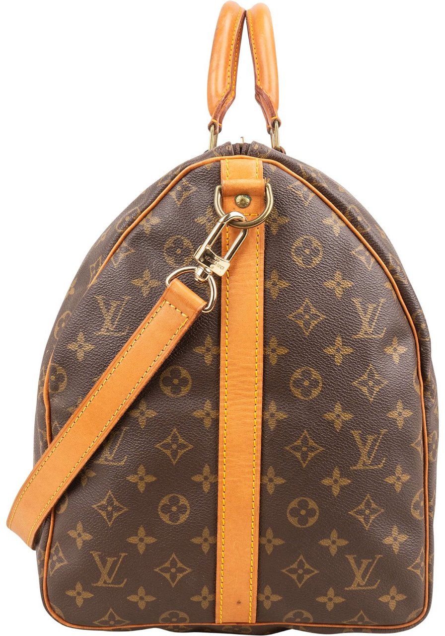 Louis Vuitton Monogram Canvas Keepall 55 Bandoulière Travel Bag Bruin