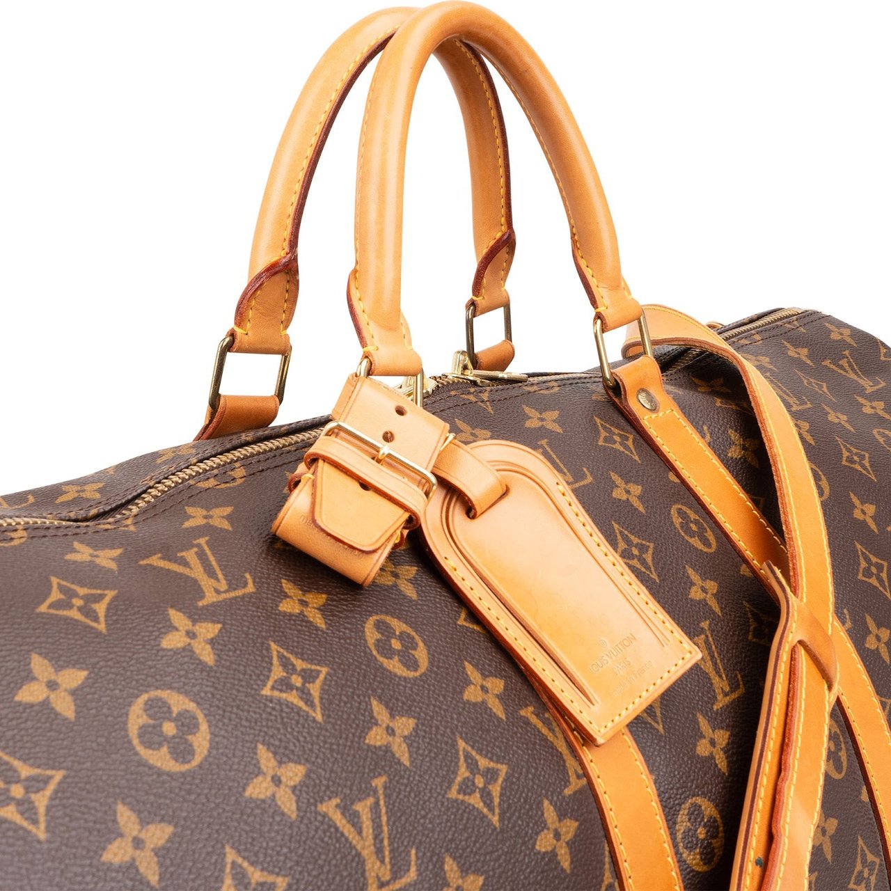 Louis Vuitton Monogram Canvas Keepall 55 Bandoulière Travel Bag Bruin