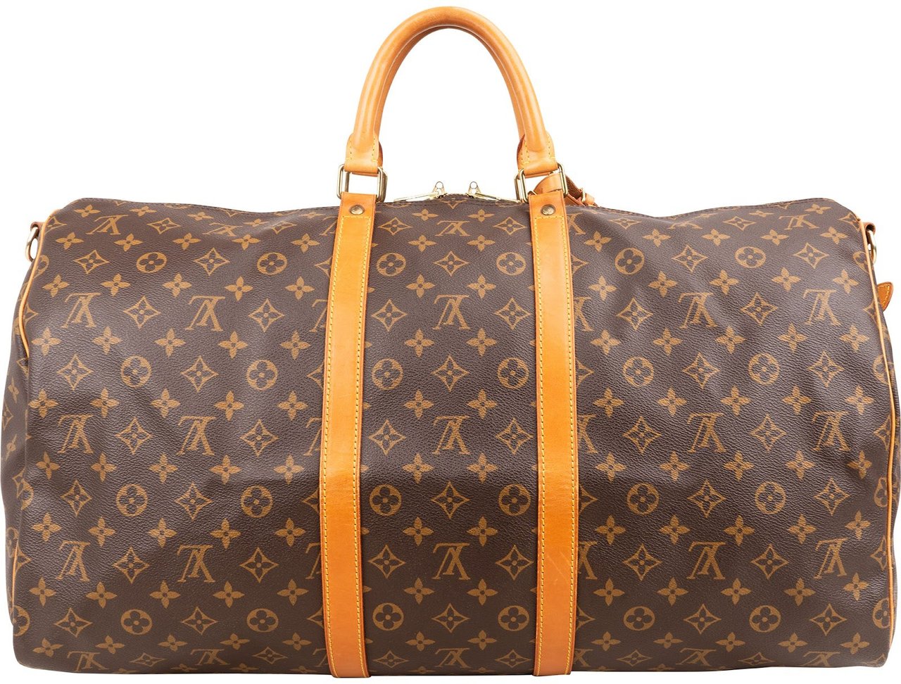 Louis Vuitton Monogram Canvas Keepall 55 Bandoulière Travel Bag Bruin