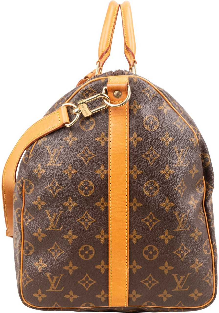 Louis Vuitton Monogram Canvas Keepall 55 Bandoulière Travel Bag Bruin