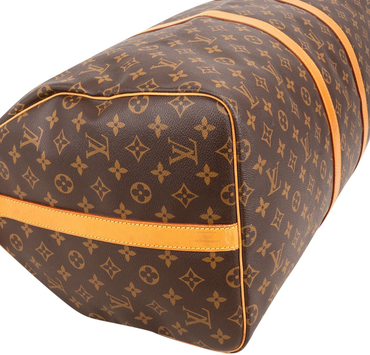 Louis Vuitton Monogram Canvas Keepall 55 Bandoulière Travel Bag Bruin