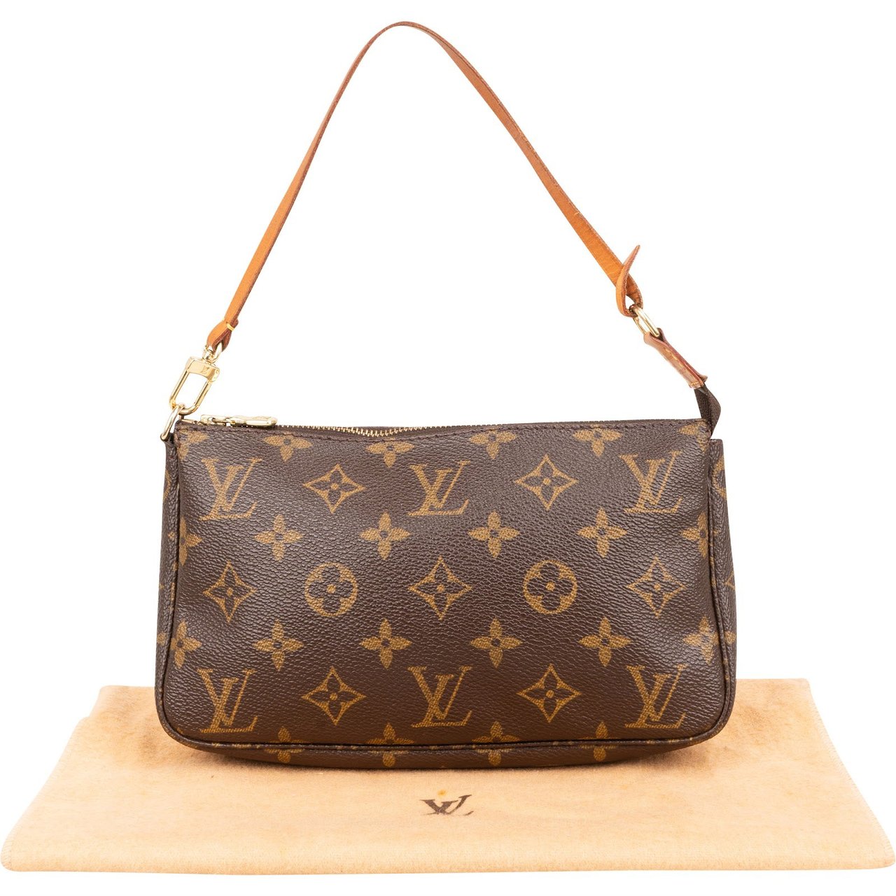 Louis Vuitton Monogram Canvas Pochette Accessoires Handbag Bruin