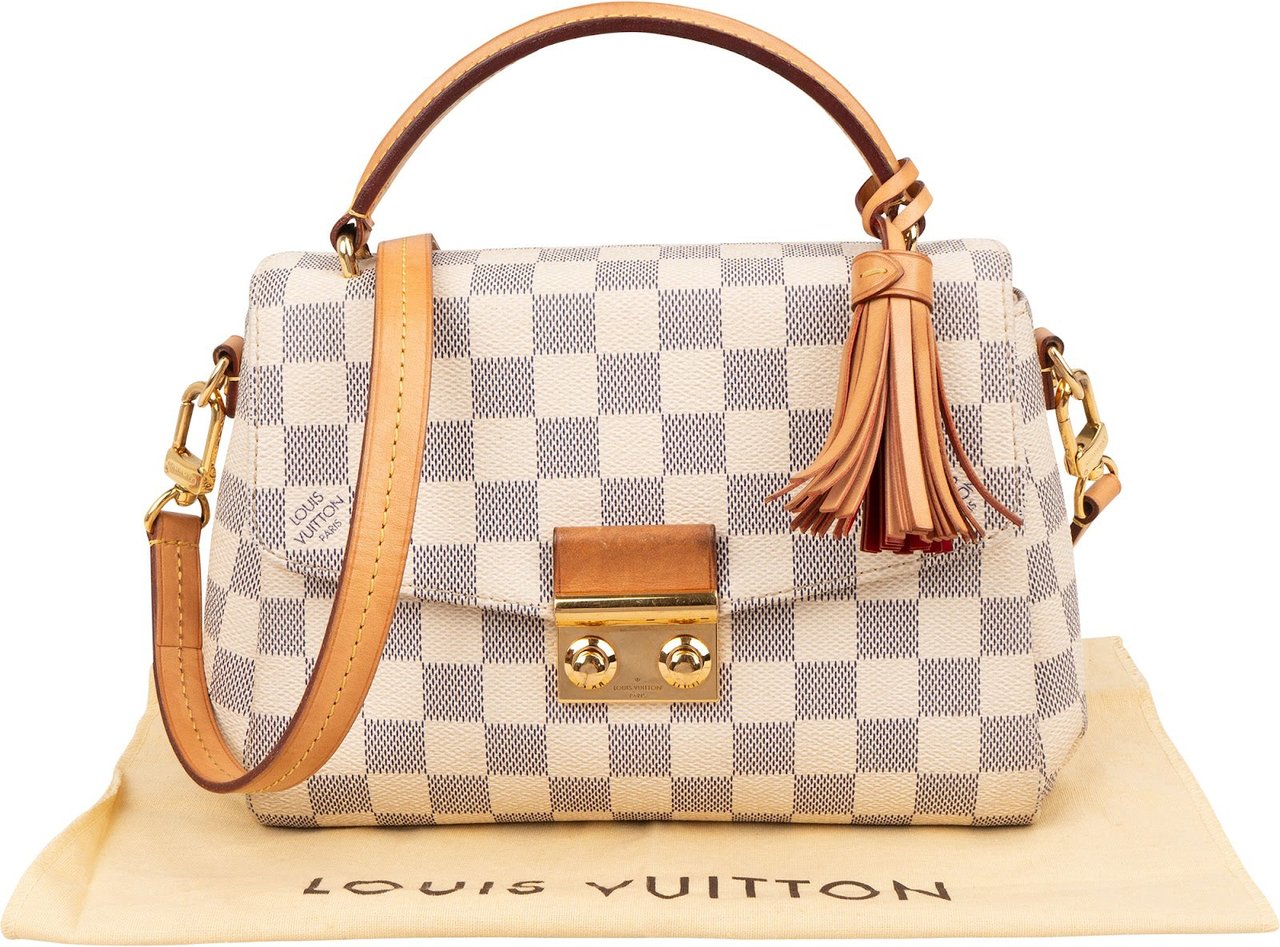 Louis Vuitton Monogram Damier Azur Croisette Handbag Beige