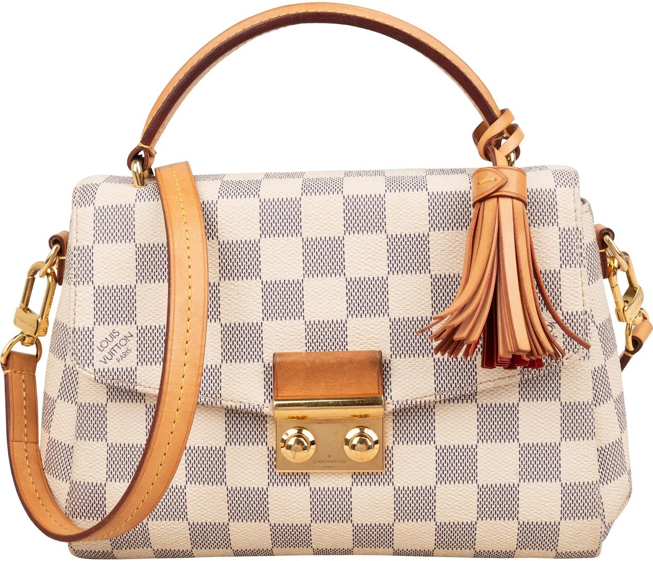 Louis Vuitton Monogram Damier Azur Croisette Handbag Beige