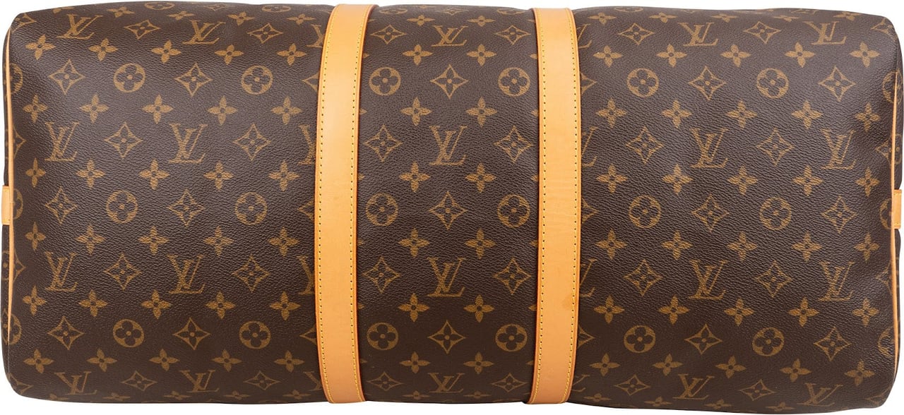 Louis Vuitton Monogram Canvas Keepall 55 Bandoulière Travel Bag Bruin