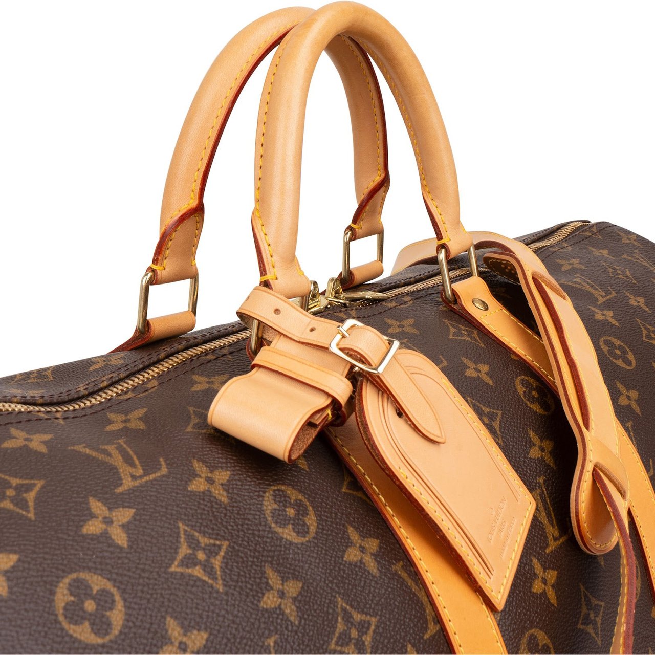 Louis Vuitton Monogram Canvas Keepall 55 Bandoulière Travel Bag Bruin