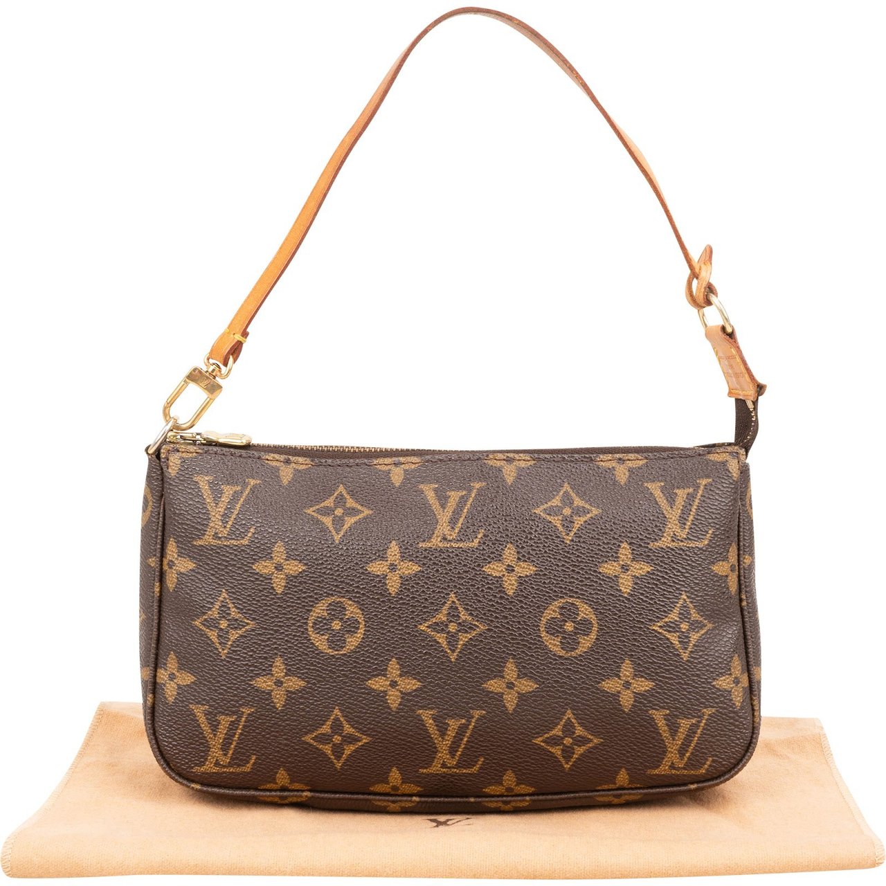 Louis Vuitton Monogram Canvas Pochette Accessoires Handbag Bruin