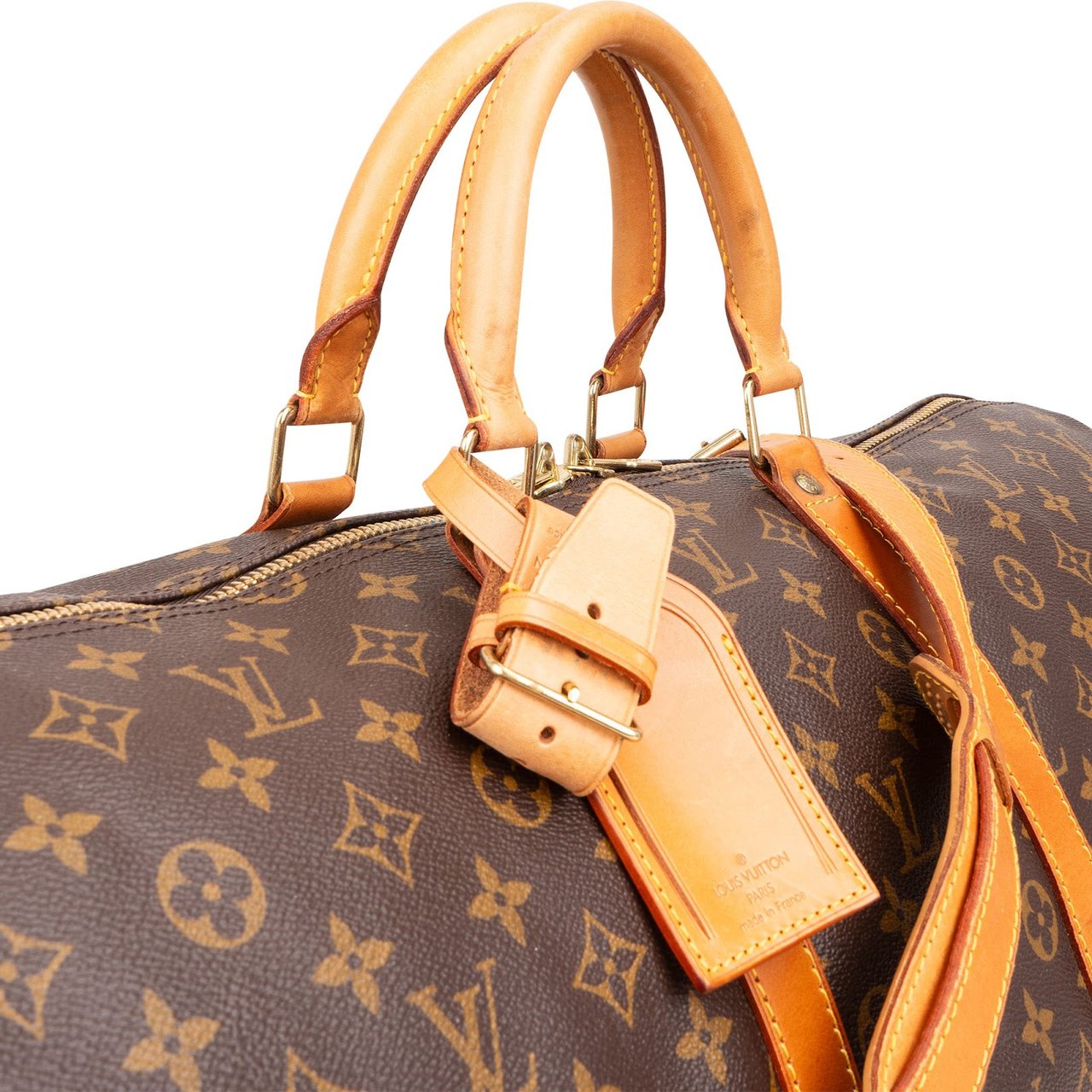 Louis Vuitton Monogram Canvas Keepall 55 Bandoulière Travel Bag Bruin