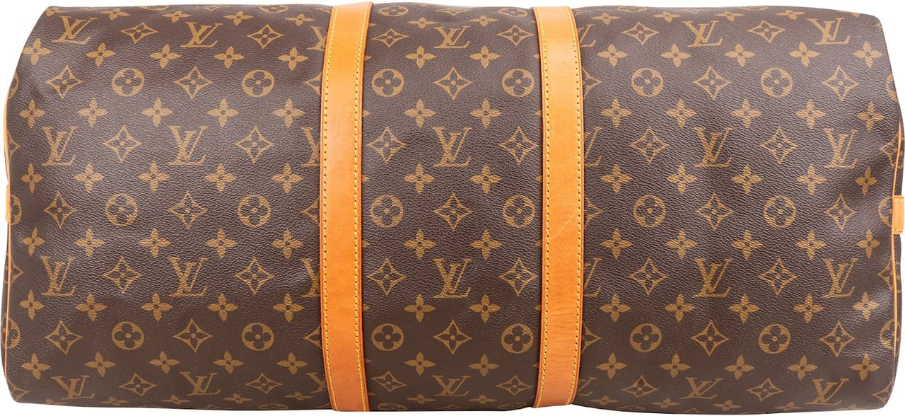 Louis Vuitton Monogram Canvas Keepall 55 Bandoulière Travel Bag Bruin