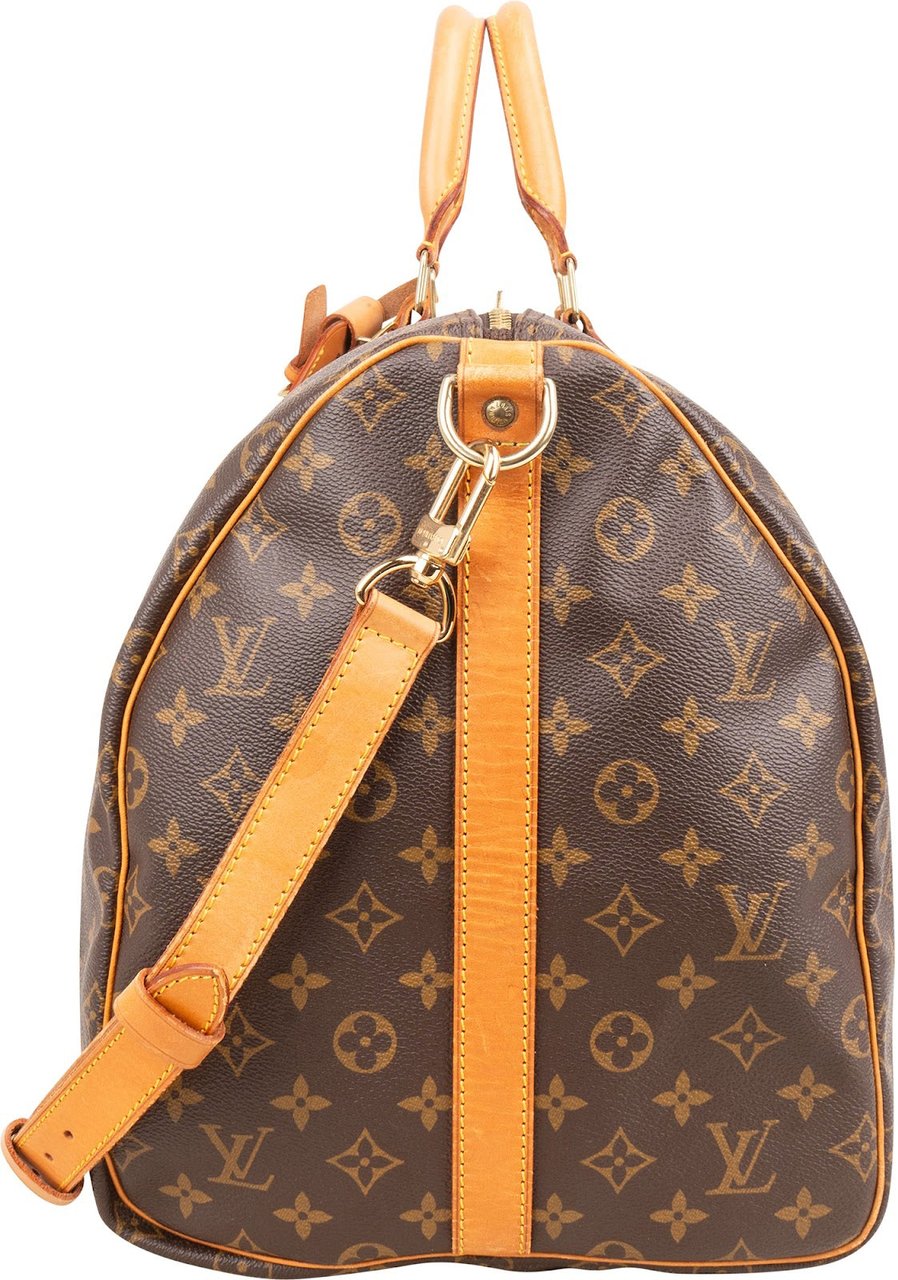 Louis Vuitton Monogram Canvas Keepall 55 Bandoulière Travel Bag Bruin