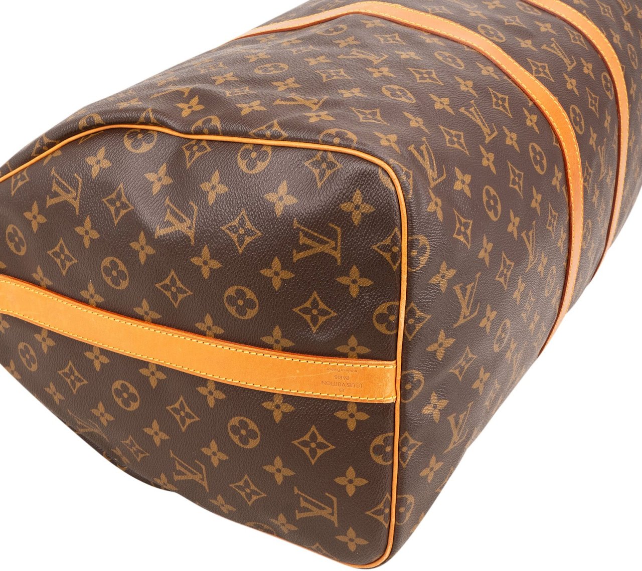 Louis Vuitton Monogram Canvas Keepall 55 Bandoulière Travel Bag Bruin