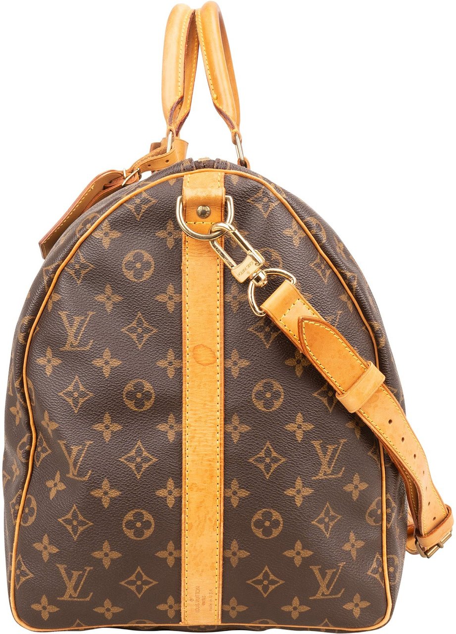Louis Vuitton Monogram Canvas Keepall 55 Bandoulière Travel Bag Bruin