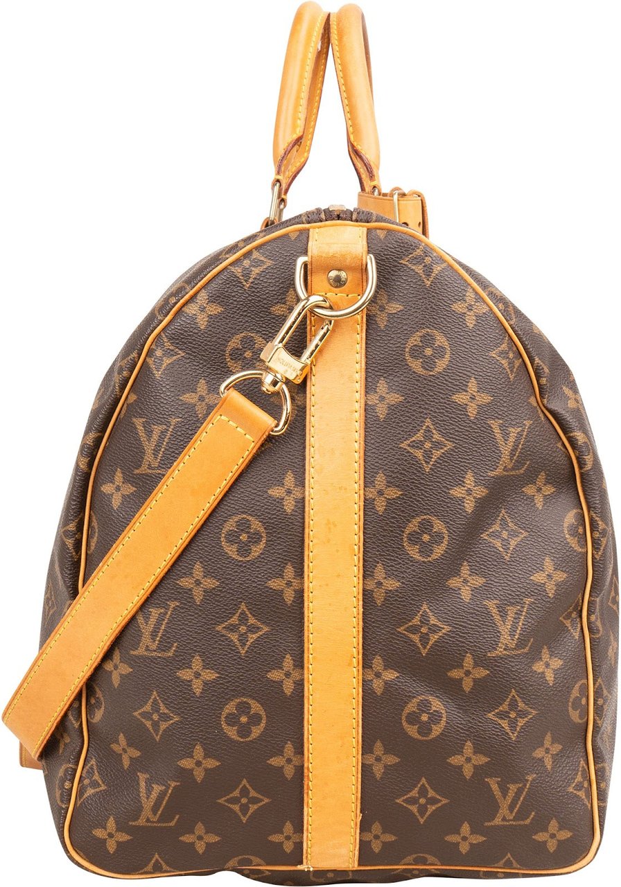 Louis Vuitton Monogram Canvas Keepall 55 Bandoulière Travel Bag Bruin