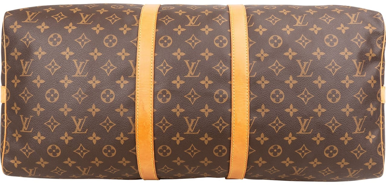 Louis Vuitton Monogram Canvas Keepall 55 Bandoulière Travel Bag Bruin