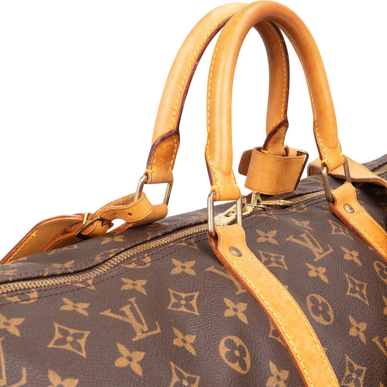 Louis Vuitton Monogram Canvas Keepall 55 Bandoulière Travel Bag Bruin