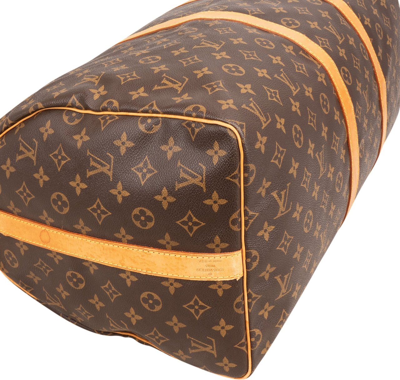 Louis Vuitton Monogram Canvas Keepall 55 Bandoulière Travel Bag Bruin