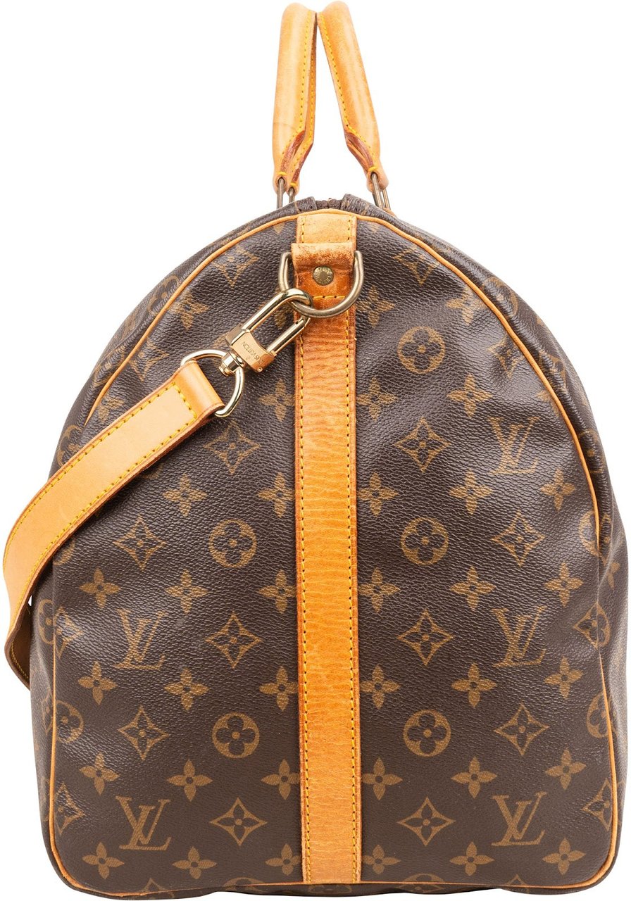 Louis Vuitton Monogram Canvas Keepall 55 Bandoulière Travel Bag Bruin