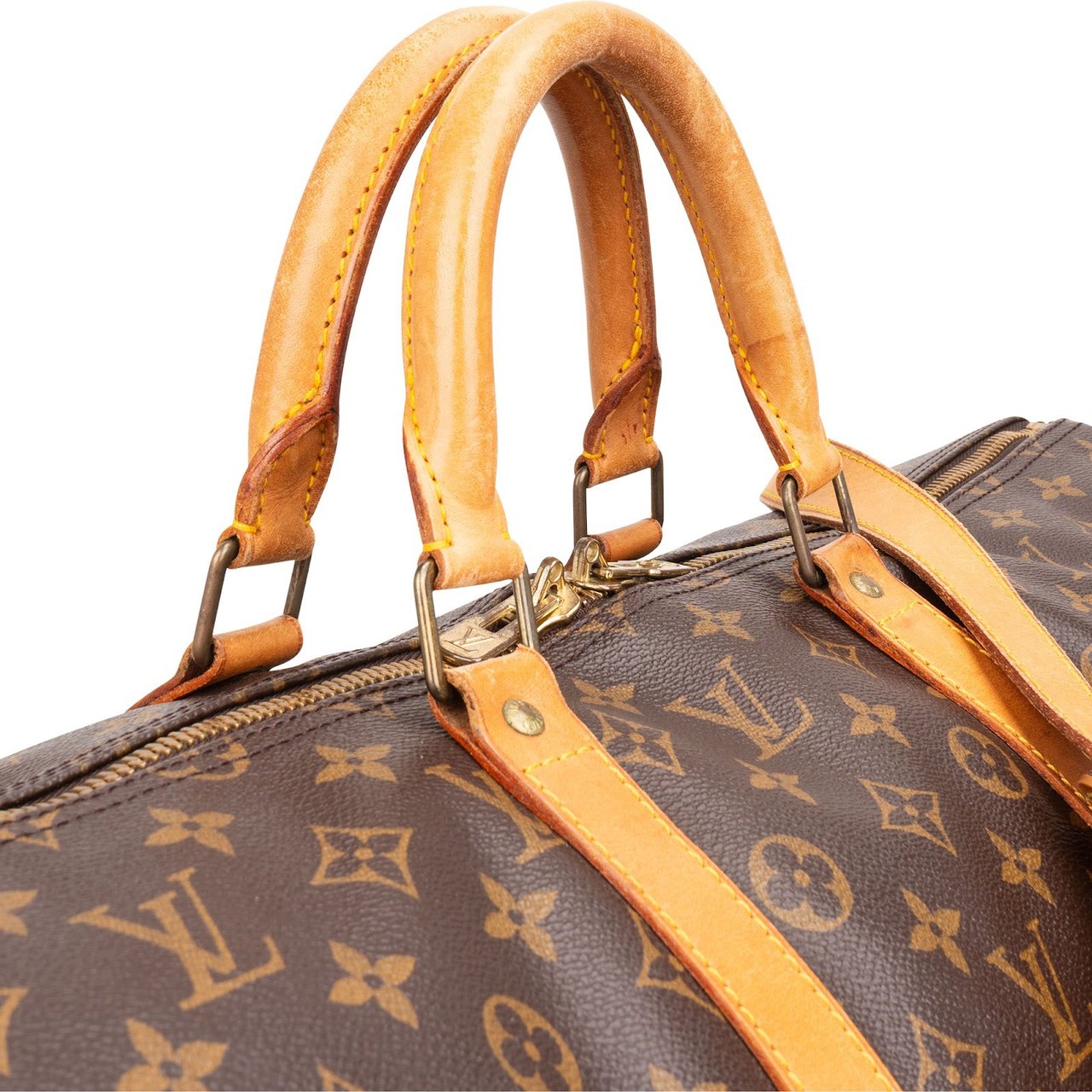 Louis Vuitton Monogram Canvas Keepall 55 Bandoulière Travel Bag Bruin