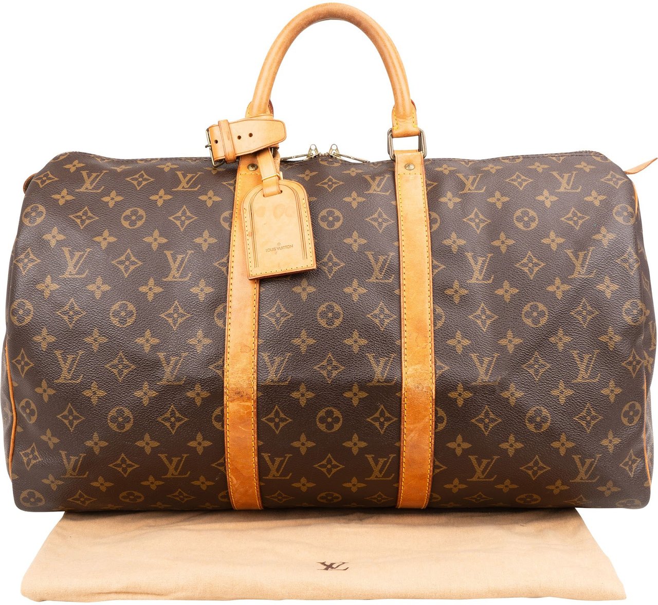 Louis Vuitton Monogram Canvas Keepall 50 Travel Bag Bruin