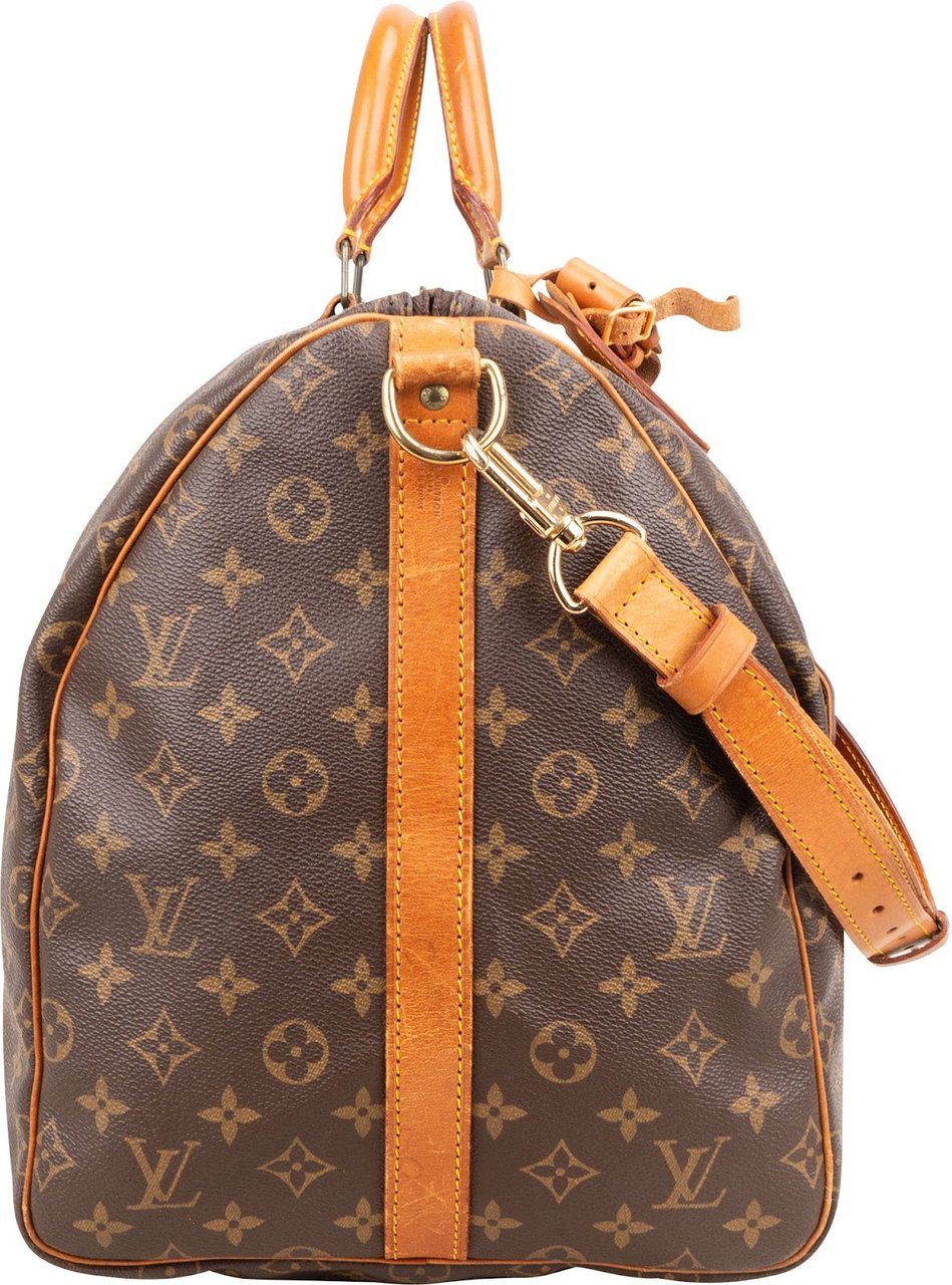 Louis Vuitton Monogram Canvas Keepall 55 Bandoulière Travel Bag Bruin