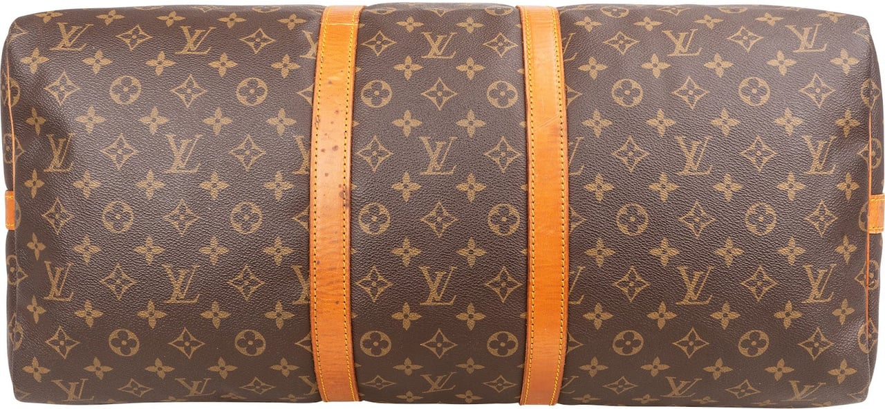 Louis Vuitton Monogram Canvas Keepall 55 Bandoulière Travel Bag Bruin