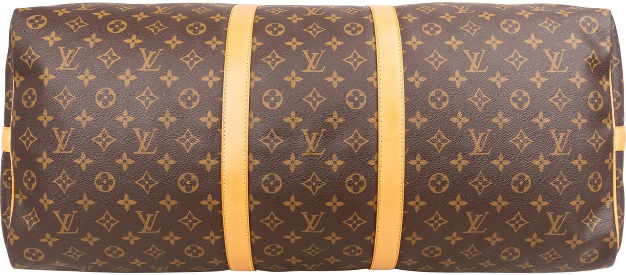 Louis Vuitton Monogram Canvas Keepall 60 Bandoulière Travel Bag Bruin
