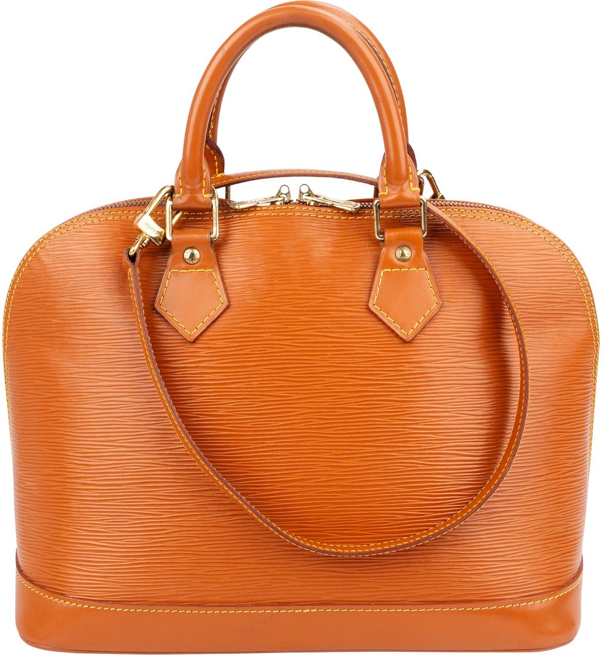 Louis Vuitton Cognac Epi Leather Alma PM Handbag Oranje