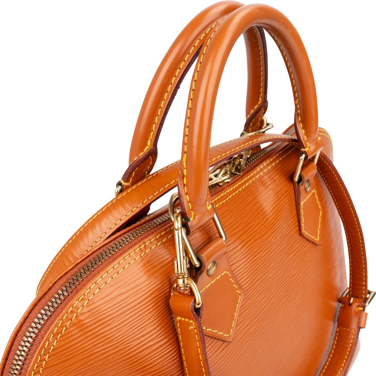 Louis Vuitton Cognac Epi Leather Alma PM Handbag Oranje