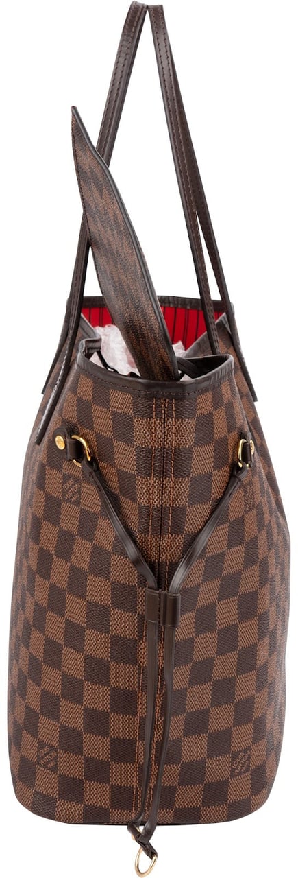Louis Vuitton Monogram Damier Ebene Neverfull MM Shoulder Bag Bruin