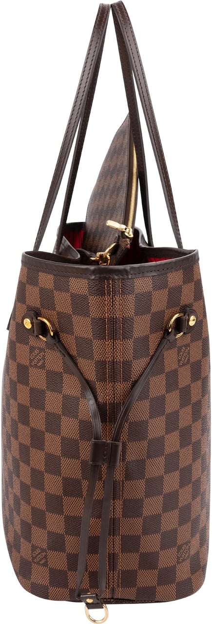Louis Vuitton Monogram Damier Ebene Neverfull MM Shoulder Bag Bruin