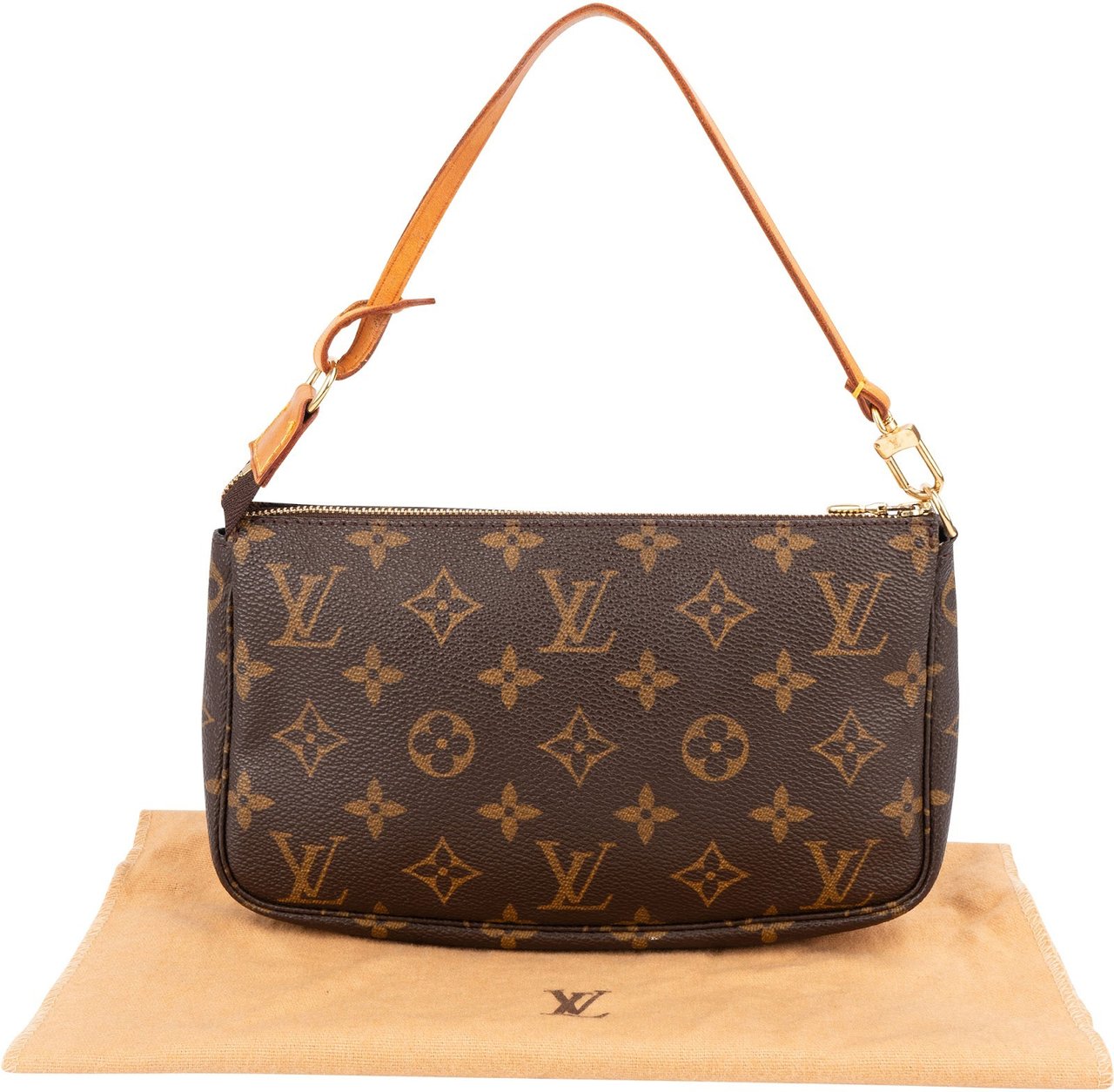 Louis Vuitton Monogram Canvas Pochette Accessoires Handbag Bruin