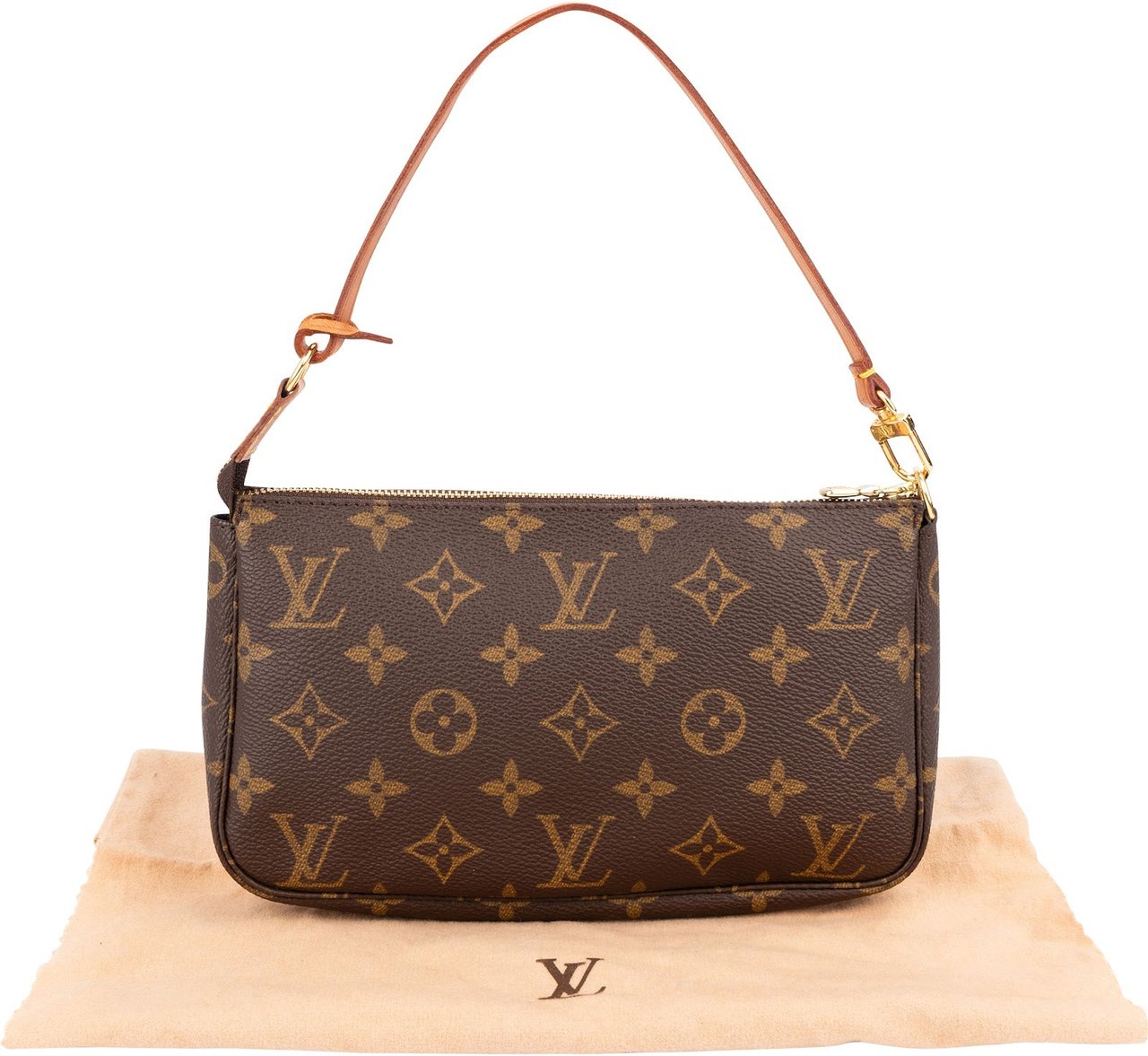 Louis Vuitton Monogram Canvas Pochette Accessoires Handbag Bruin