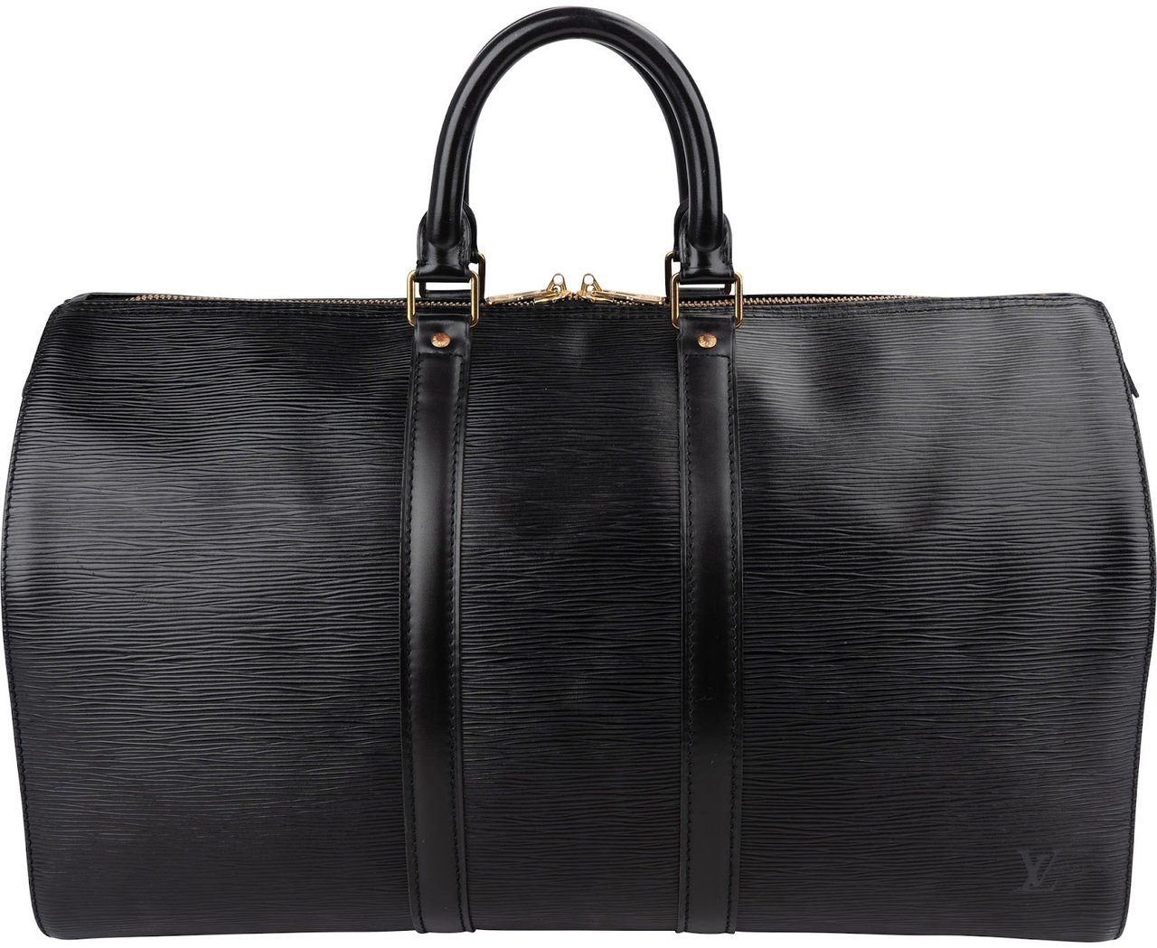 Louis Vuitton Noir Epi Leather Keepall 45 Travel Bag Zwart