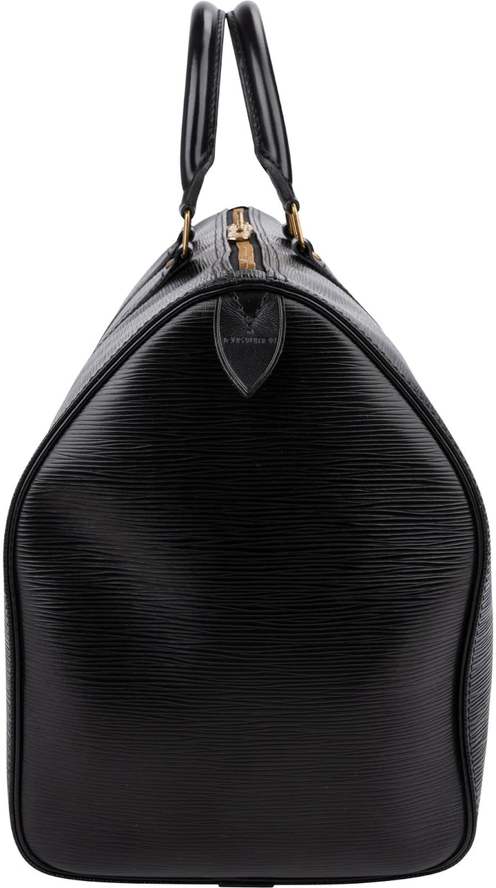 Louis Vuitton Noir Epi Leather Keepall 45 Travel Bag Zwart