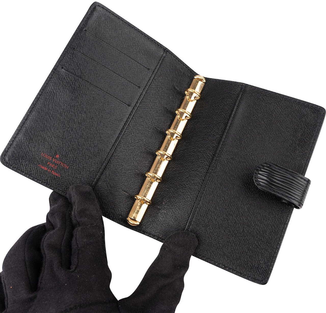 Louis Vuitton Noir Epi Leather Agenda PM Zwart