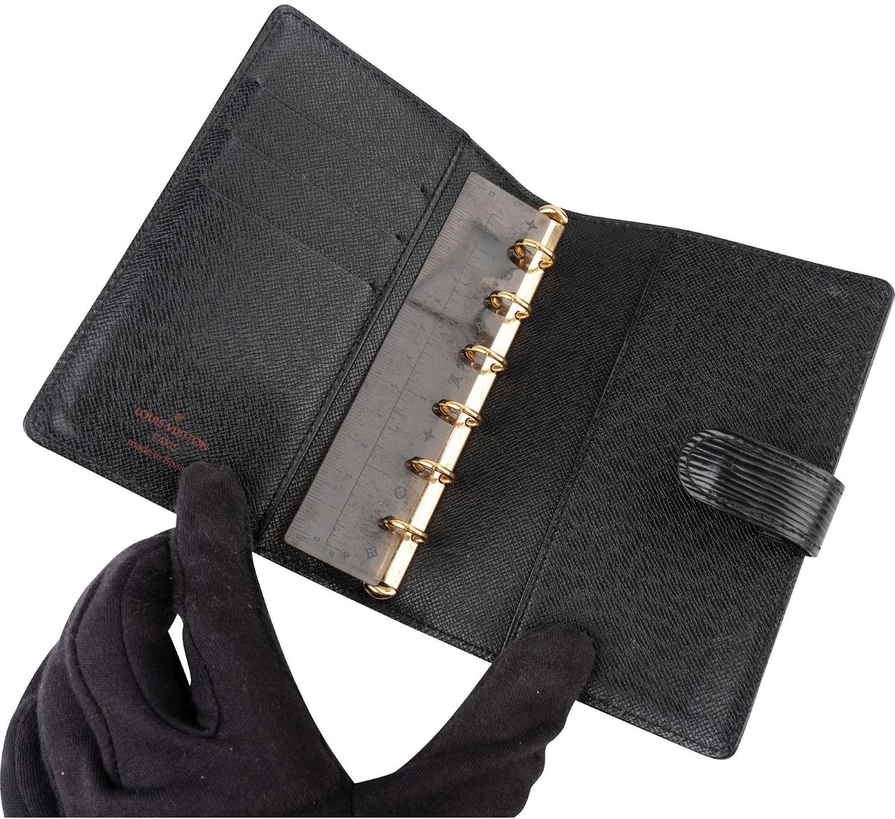 Louis Vuitton Noir Epi Leather Agenda PM Zwart