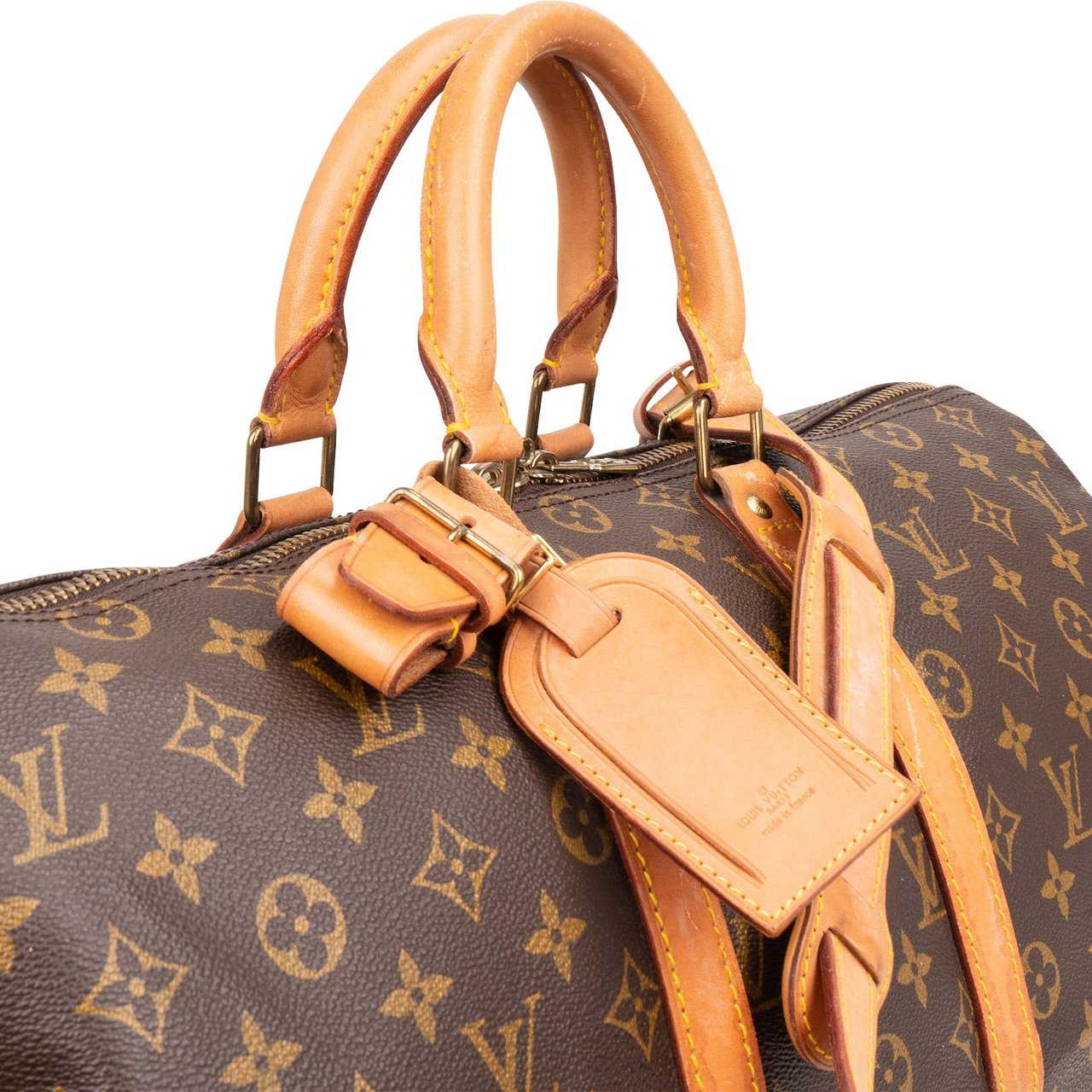 Louis Vuitton Monogram Canvas Keepall 45 Bandoulière Travel Bag Bruin