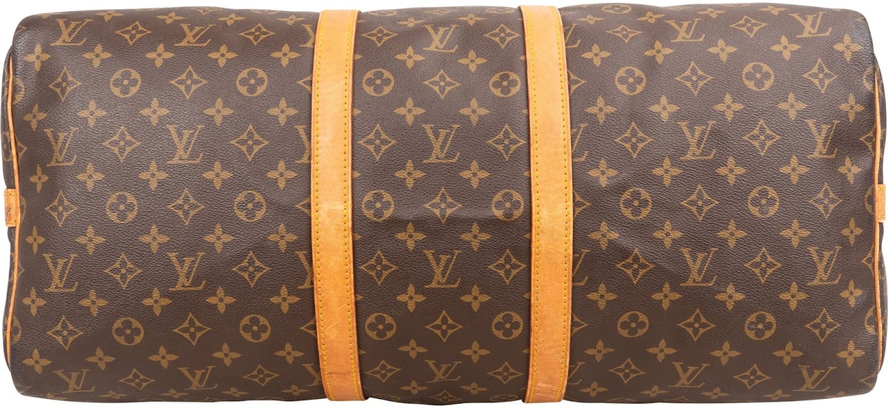 Louis Vuitton Monogram Canvas Keepall 55 Bandoulière Travel Bag Bruin