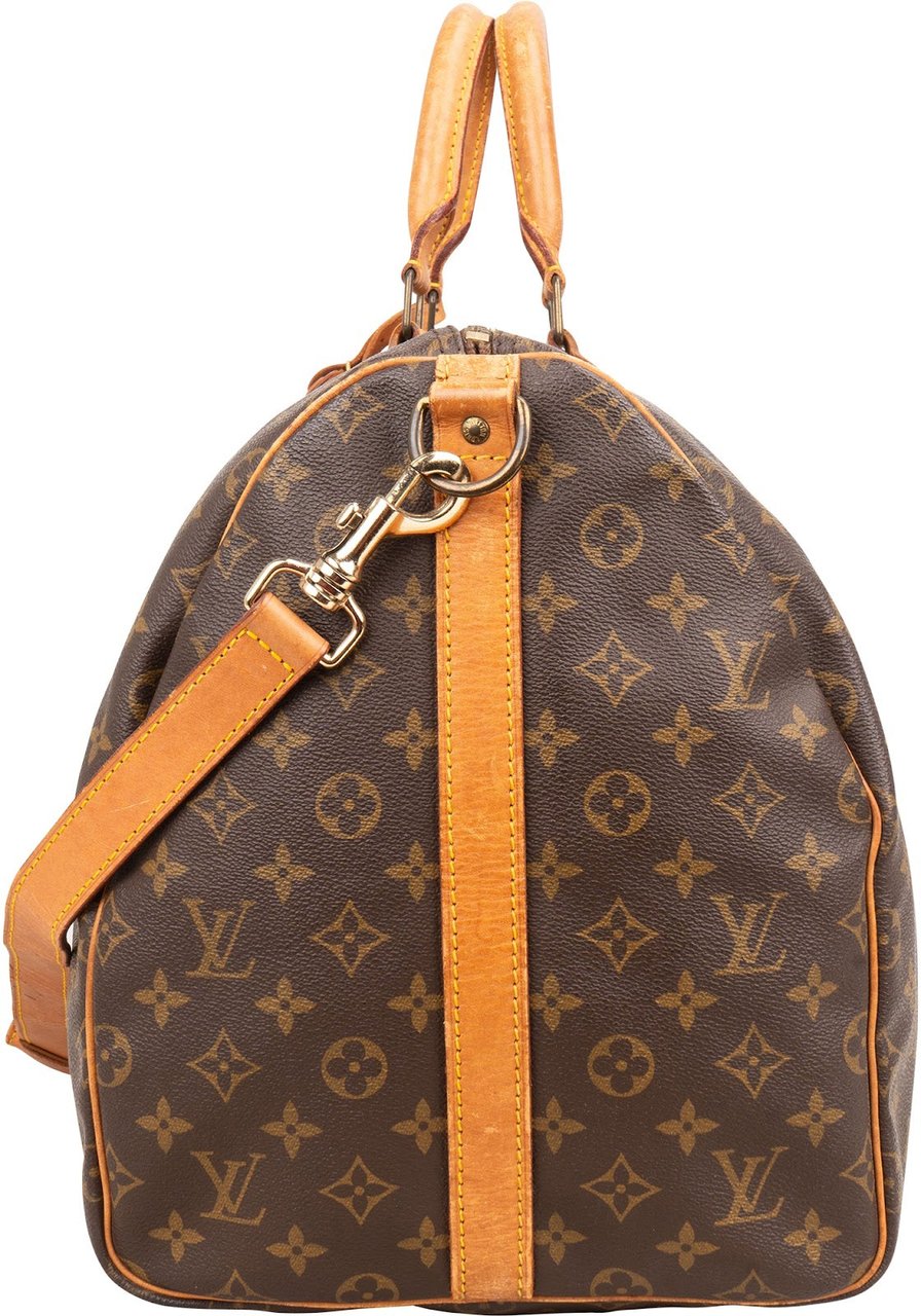 Louis Vuitton Monogram Canvas Keepall 55 Bandoulière Travel Bag Bruin