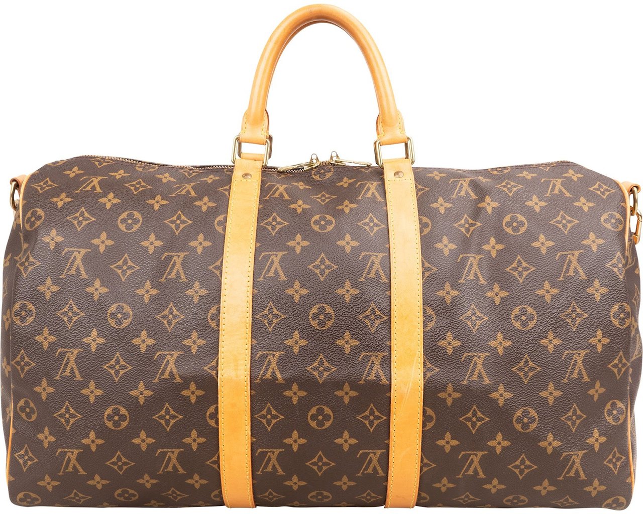 Louis Vuitton Monogram Canvas Keepall 50 Bandoulière Travel Bag Bruin