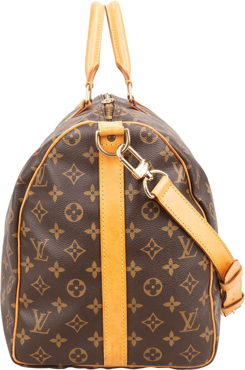 Louis Vuitton Monogram Canvas Keepall 50 Bandoulière Travel Bag Bruin