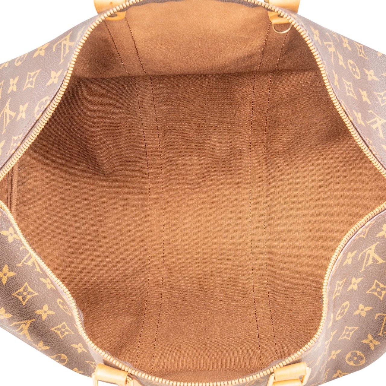 Louis Vuitton Monogram Canvas Keepall 50 Bandoulière Travel Bag Bruin