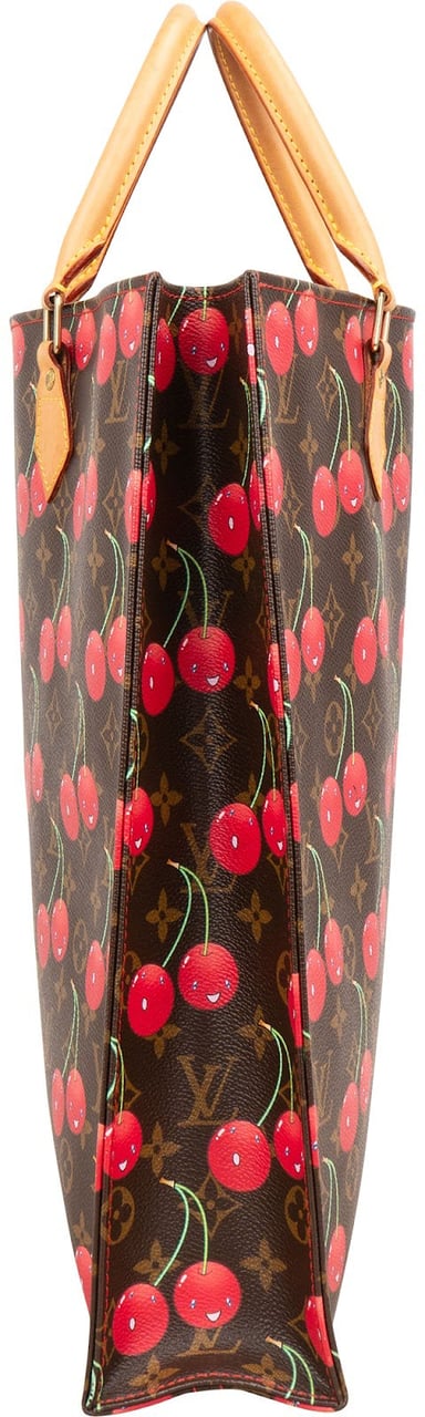 Louis Vuitton Limited Monogram Murakami Cerises Cherry Sac Plat Handbag Bruin